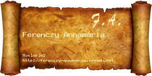 Ferenczy Annamária névjegykártya